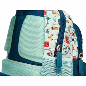 Cartera escolar liderpapel moc hila multibolsillo infantil cars azul 350x110x270 mm