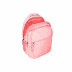 Cartera escolar liderpapel moc hila multibolsillo diseño rosa 450x145x300 mm