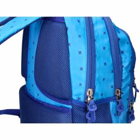 Cartera escolar liderpapel moc hila multibolsillo diseño azul 450x145x300 mm