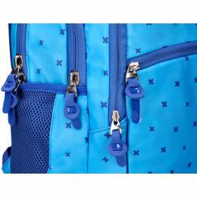 Cartera escolar liderpapel moc hila multibolsillo diseño azul 450x145x300 mm