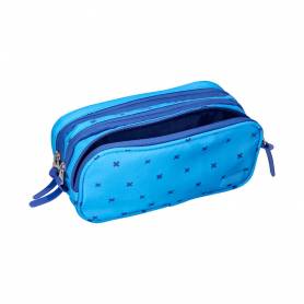 Bolso escolar portatodo liderpapel 2 compartimentos diseño 2 azul