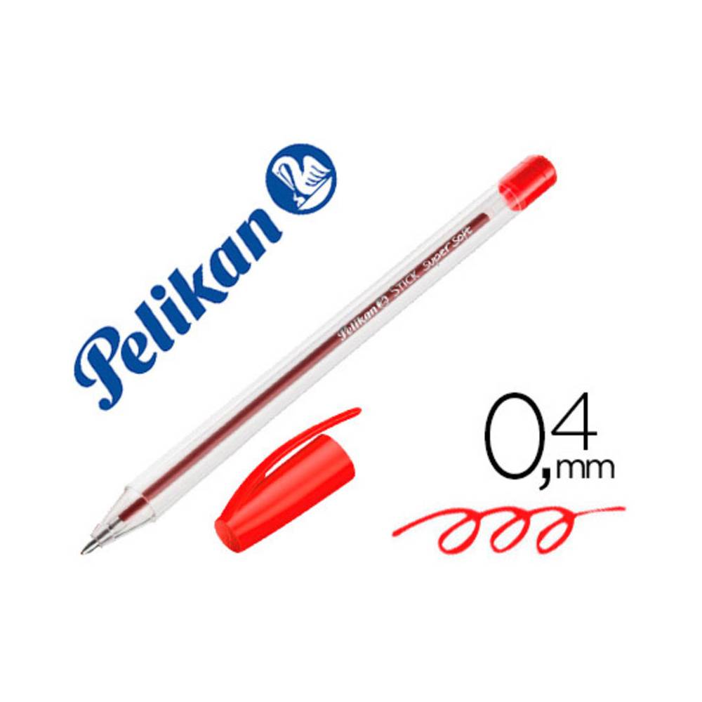 Boligrafo pelikan stick super soft rojo