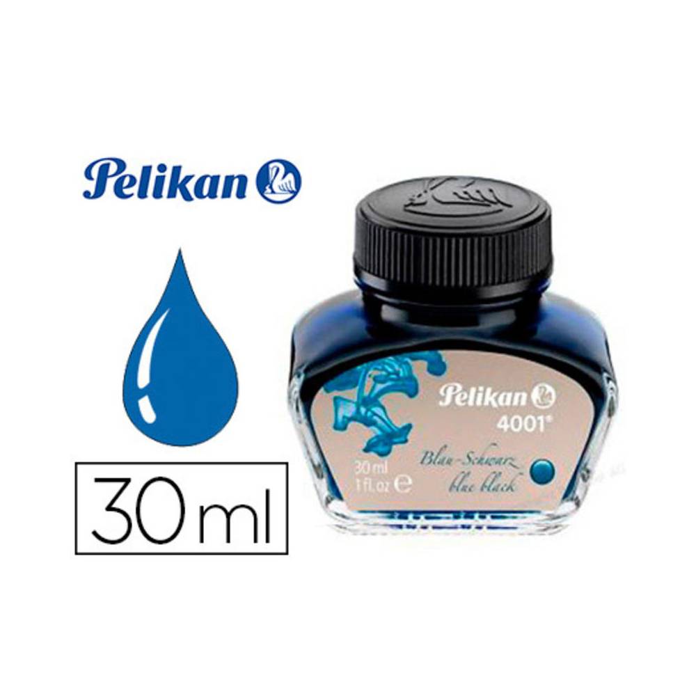 Tinta estilografica pelikan 4001 negro/azul bote 30 ml