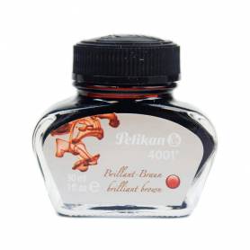 Tinta estilografica pelikan 4001 marron brillante bote 30 ml