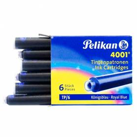 Tinta para plumas pelikan azul real caja 6 cartuchos