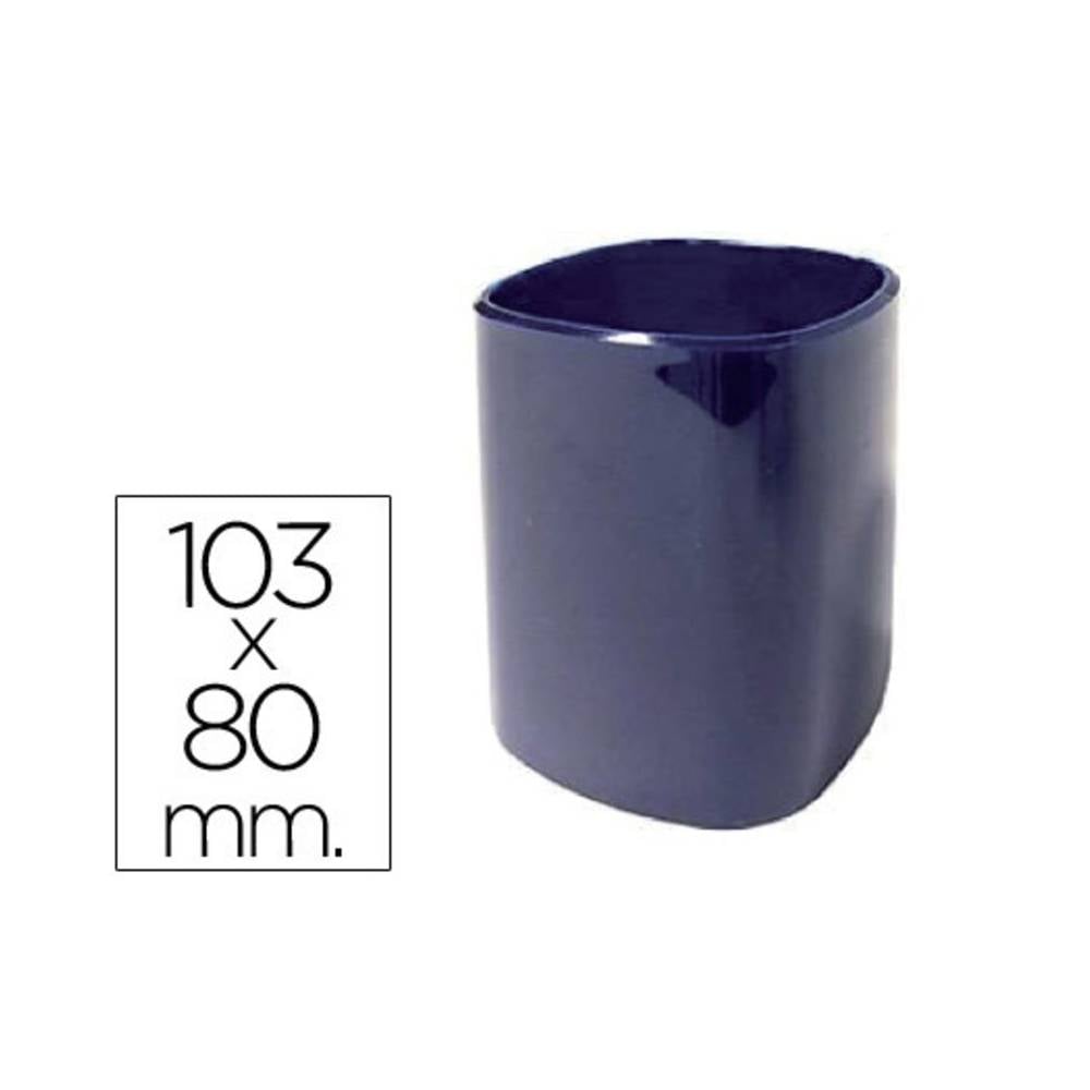 Cubilete portalapices q-connect azul opaco plastico diametro 80 mm alto 103 mm