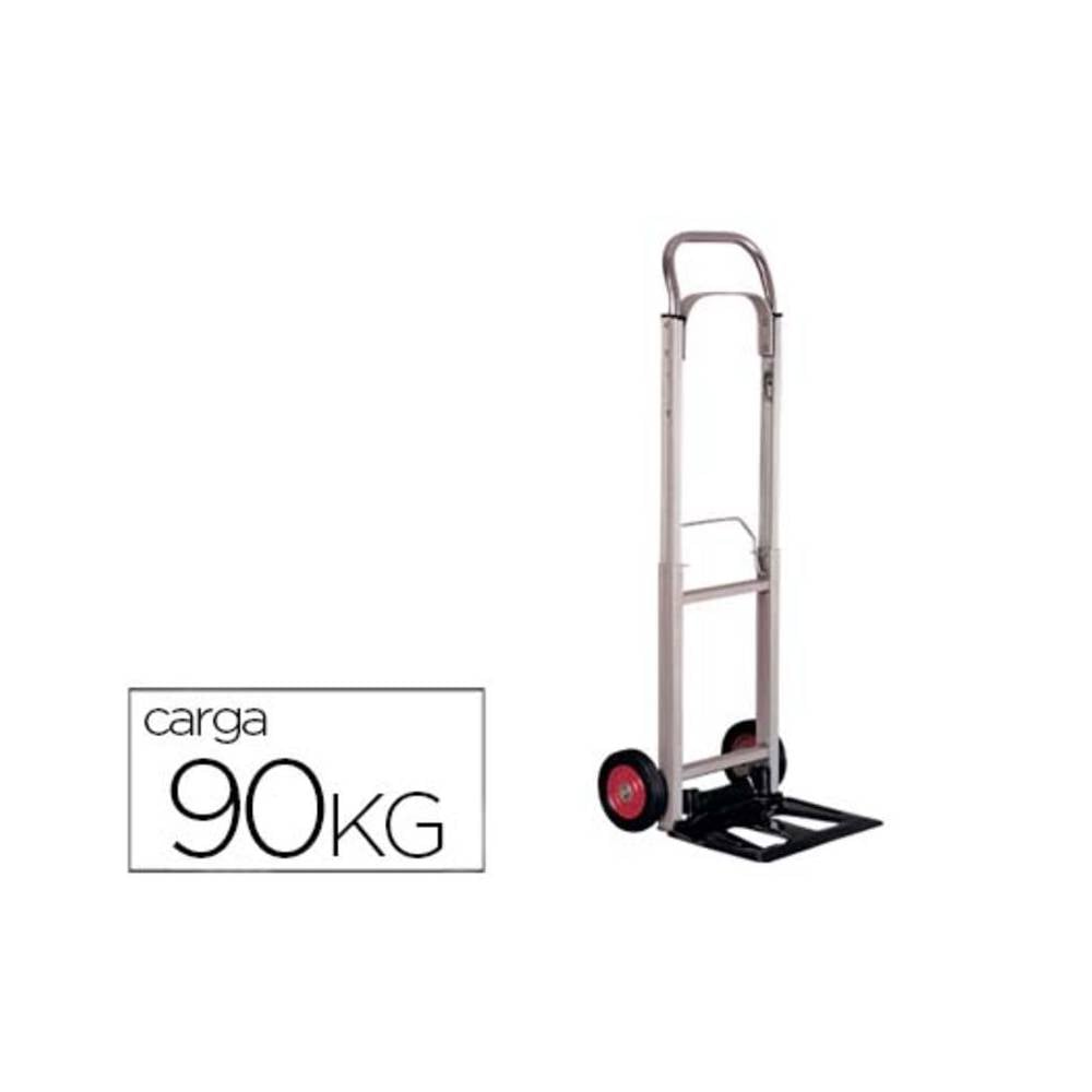 Carretilla portapaquetes q-connect con ruedas plegablesen aluminio carga 90 kg 1110x390x410 mm