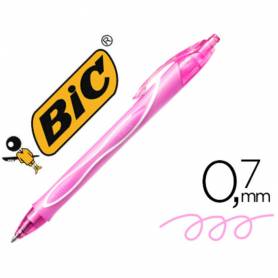 Boligrafo bic gelocity quick dry retractil tinta gel rosa punta de 0,7 mm