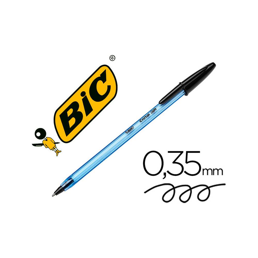 Boligrafo bic cristal soft negro punta de 1,2 mm