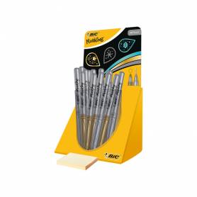 Rotulador bic marking metalico permanenete oro/plata expositor de 24 unidades surtidas 168x125x149 mm