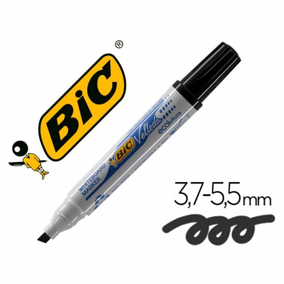 Rotulador bic velleda para pizarra negro punta biselada 5,9 mm