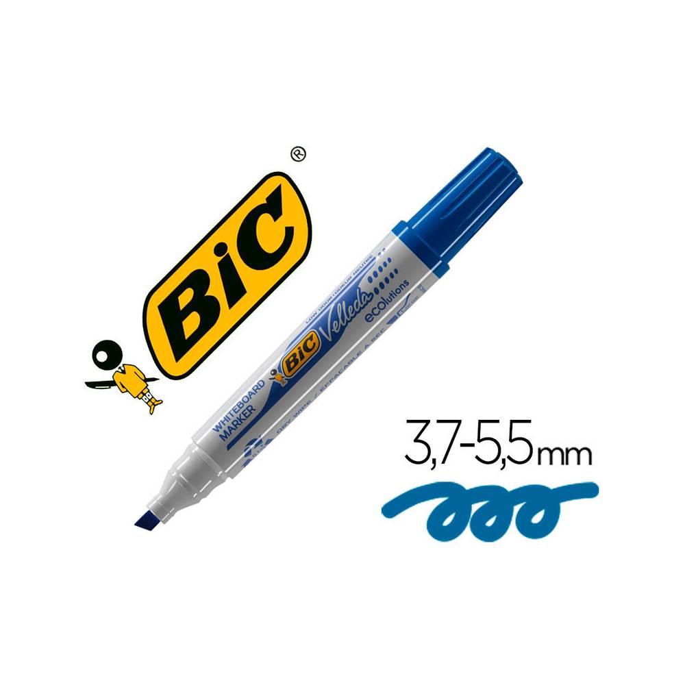 Rotulador bic velleda para pizarra azul punta biselada 5,9 mm