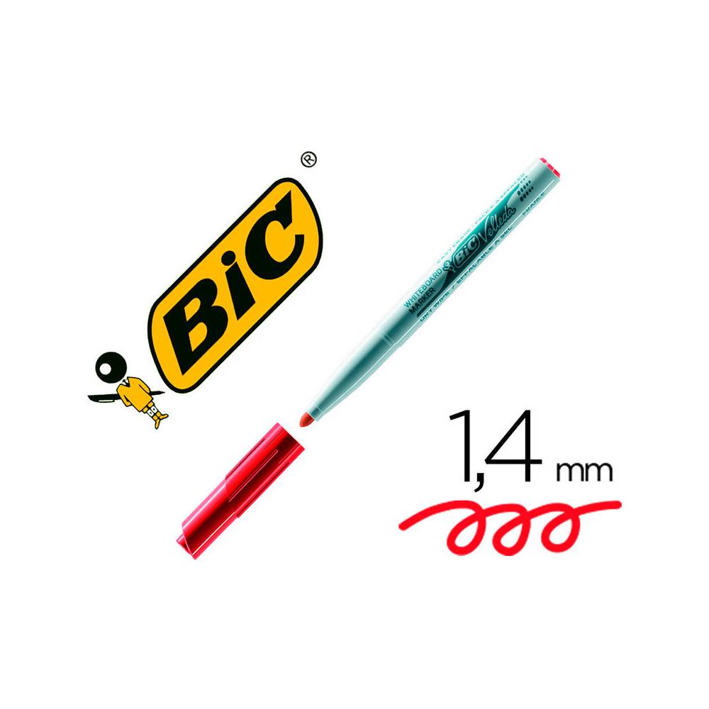 Rotulador bic velleda para pizarra rojo punta redonda 1,4 mm