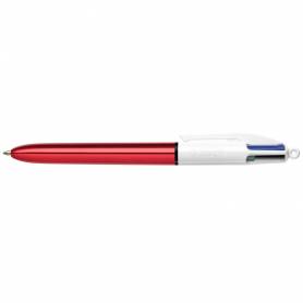 Boligrafo bic cuatro colores shine rojo punta de 1 mm