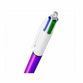 Boligrafo bic cuatro colores shine morado punta de 1 mm