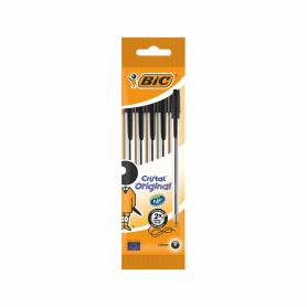 Boligrafo bic cristal original bolsa de 5 unidades negros