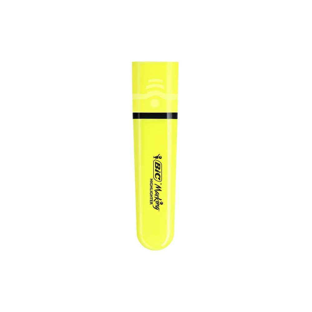 Rotulador bic flat fluorescente amarillo neon caja de 12 unidades