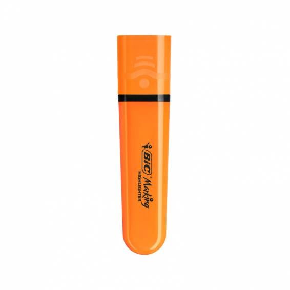 Rotulador bic flat fluorescente naranja neon caja de 12 unidades