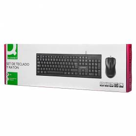 Set teclado y raton q-connect con cable color negro - KF10076