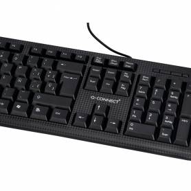 Set teclado y raton q-connect con cable color negro - KF10076