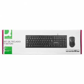 Set teclado y raton q-connect con cable color negro - KF10076