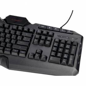 Set teclado y raton q-connect gaming con cable e iluminacion led color negro - KF10080