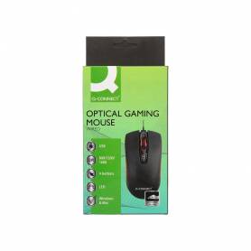 Raton q-connect gaming optico con cable 800 1200 1600 dpi 4 botones iluminacion led negro - KF10083