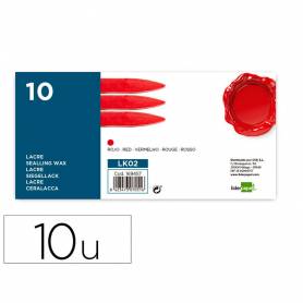 Lacre liderpapel rojo caja de 10 barras - LK02
