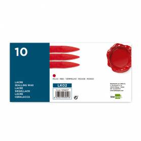 Lacre liderpapel rojo caja de 10 barras - LK02