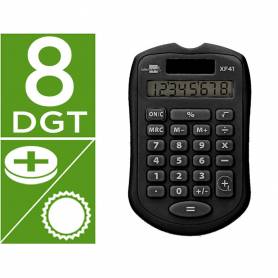 Calculadora liderpapel bolsillo xf43 8 digitos solar y pilas color negro 94x59,5x10,5mm - XF43