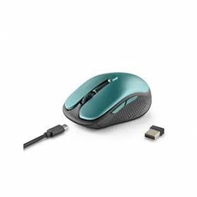 Raton ngs evo rust optico 800 1200 1600 dpi inalambrico 5 botones teclas silenciosas receptor usb 2,4 ghz verde - EVORUSTICE