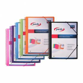 Carpeta pardo escaparate con espiral 40 fundas folio personalizable color lila - 844005