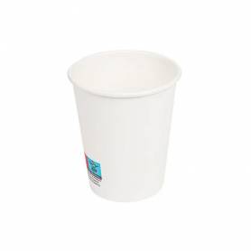 Vaso de papel blanco bunzl reciclable pefc 190 ml apto bebidas frias y calientes paquete de 50 unidades - 34514