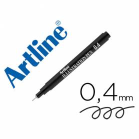 Rotulador artline calibrado micrometrico negro illustration pen ek-284iln punta poliacetal 0,4mm - EK-284ILN