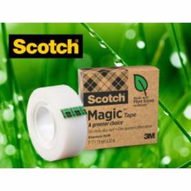 Cinta adhesiva scotch magic invisible eco 33 mt x 19 mm pack de 9 unidades