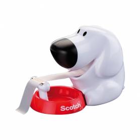 Portarrollo sobremesa scotch doggy c31 de 19mm x8,9 mt incluye rollo de cinta magic