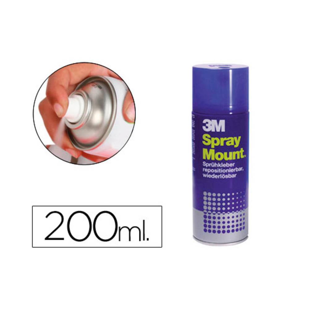 Pegamento 3m spray mount adhesivo reposicionable por tiempo limitado bote de 200 ml