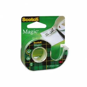 Cinta adhesiva scotch magic invisible 7,5 mt x 19 mm en portarrollo