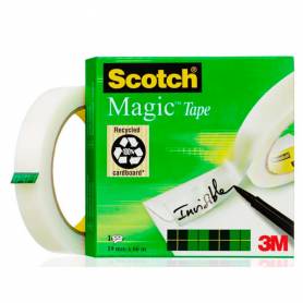 Cinta adhesiva scotch magic invisible 66 mt x 19 mm