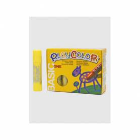 Tempera solida playcolor basic one 10 gr amarillo caja de 12 unidades - 10821