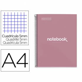 Cuaderno espiral miquelrius notebook emotions rose dust tapa forrada din a4 microperforado 80 hojas 90 - MR46935