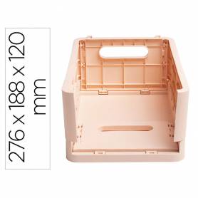 Caja plegable exacompta midi skandi polipropileno reciclado color nude 276x188x120 mm - 27131D