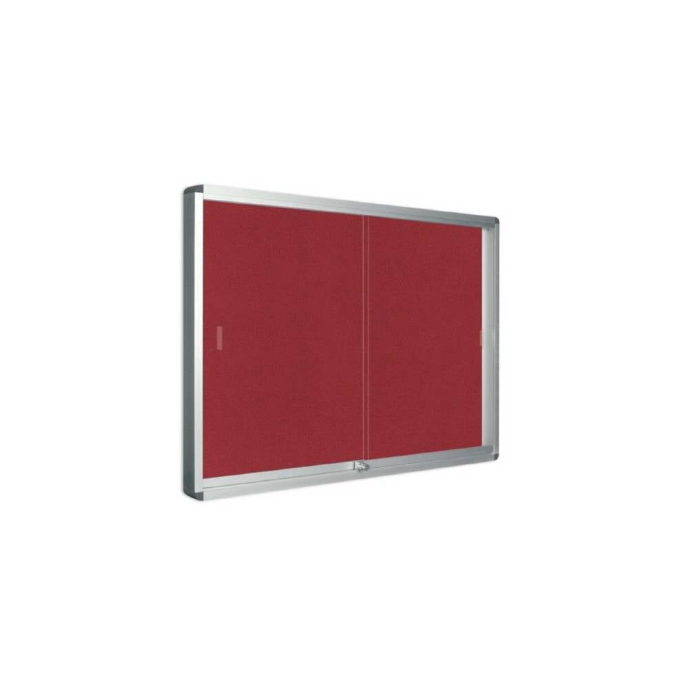 Vitrina con puertas acrílicas fieltro rojo 70 15H A4