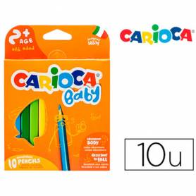 Lapices de colores carioca baby 2 años caja de 10 colores surtidos