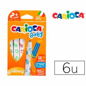 Rotulador carioca baby 2 años caja 6 colores surtidos