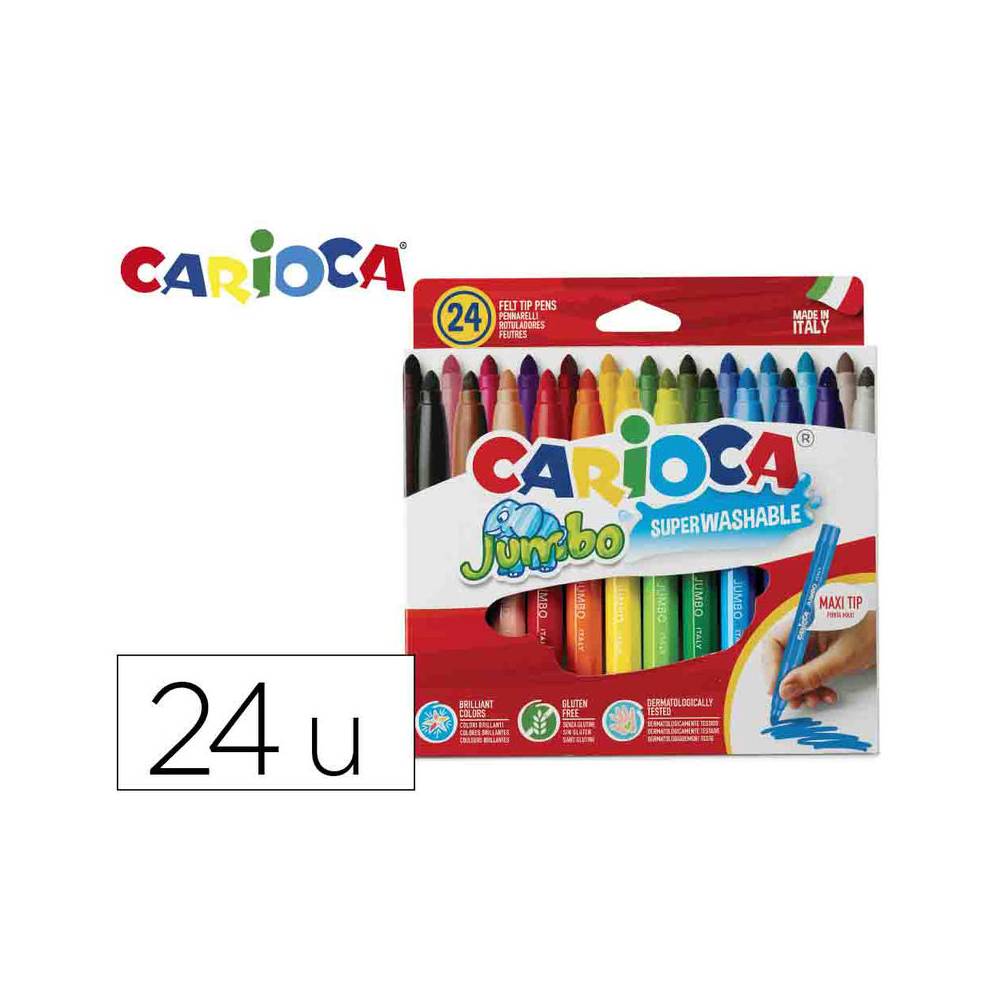 Rotulador carioca jumbo punta gruesa estuche de 24 unidades colores surtidos