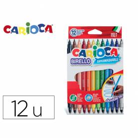 Rotulador carioca birello bipunta caja de 12 colores surtidos