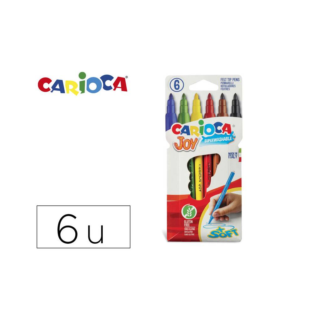 Rotulador carioca joy caja de 6 colores surtidos