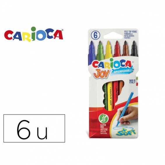 Rotulador carioca joy caja de 6 colores surtidos