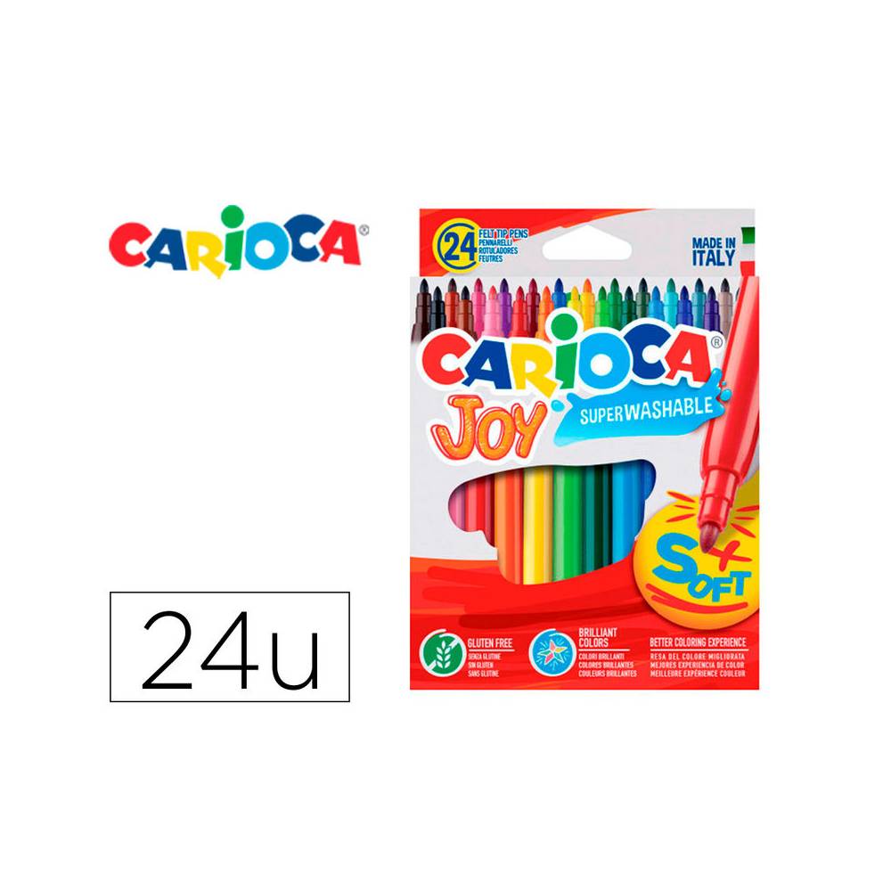 Rotulador carioca joy caja de 24 colores surtidos